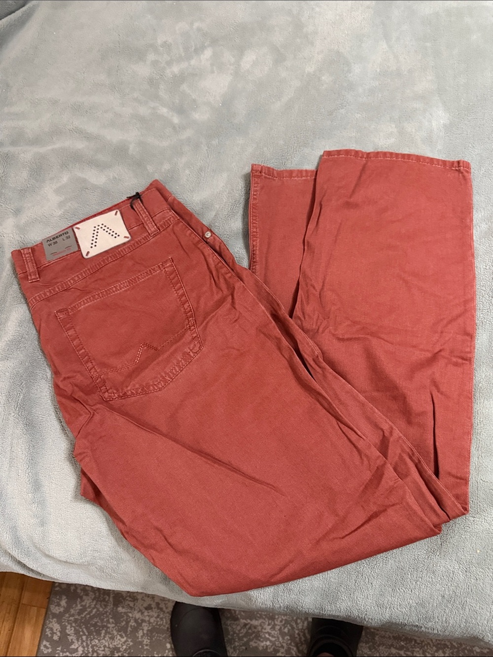 Men's Straight Jeans in Rust Red - Brand Not Visible
